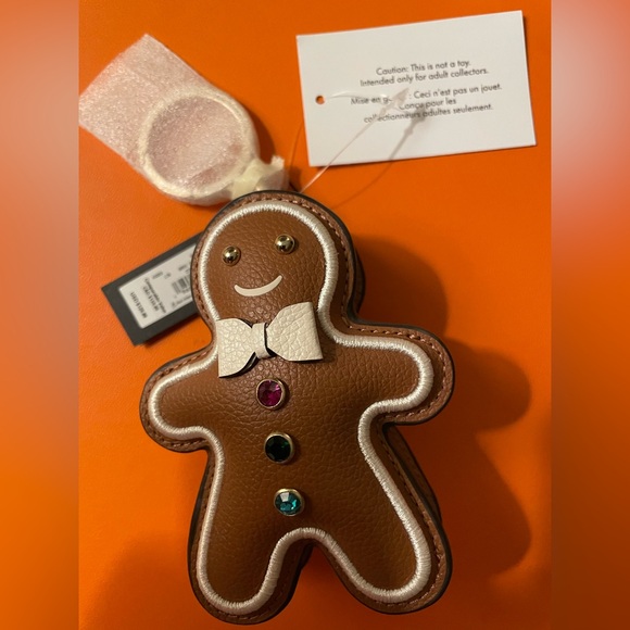 kate spade Other - KATE SPADE LEATHER AND CRYSTAL GINGERBREAD MAN BAG CHARM